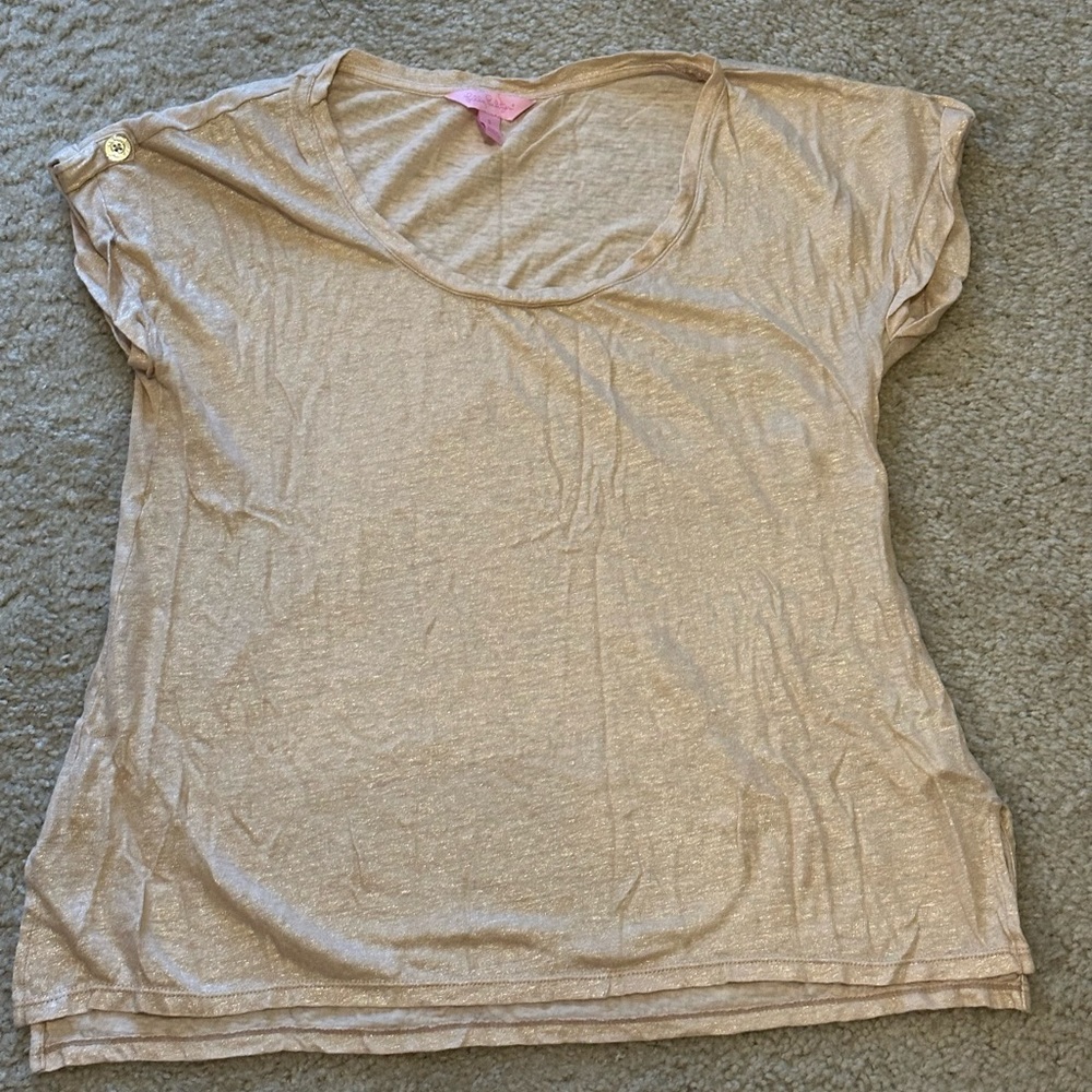 Lilly Pulitzer Metallic Gold Top